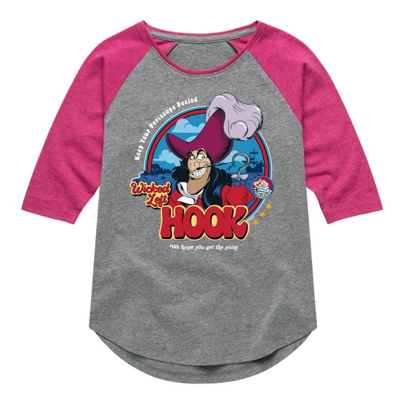 Disney - Peter Pan - Keep Your Periscope Peeled - Wicked Left Hook - Toddler And Youth Girls Raglan Graphic T-Shirt