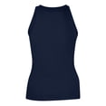 thumbnail image 4 of WULMLEO High Neck Tank Top for Women Ribbed Casual Tops for Summer Layering Navy XL, 4 of 5