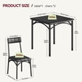 thumbnail image 2 of Small 3-piece dining mesa set para 2: kitchen mesa con cushioned forrado sillas, ideal para para kitchens, apartments, y small dining spaces (negra), 2 of 9