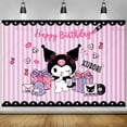 thumbnail image 4 of Telones de fondo para fotos de Sanrio Kuromi, personalizados, para baby shower, niñas, fiestas de primer cumpleaños, pancarta de Cinnamoroll, fondo para fotografía, 4 of 5