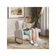 thumbnail image 5 of High - back forrado glider rocking chair con side pocket y wood legs, 300lbs capacity - perfect para breastfeeding y storytime (light gray), 5 of 9