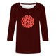 thumbnail image 4 of Blusas para Mujeres Casual 3/4 Manga Cuello Redondo Impreso Suelto, Mujer 3/4 Manga Tops Y Blusas para Diario, 4 of 4