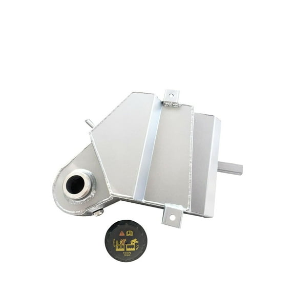 Aluminum Engine Coolant Reservoir Radiator Expansion Tank Replacement fit For Ford F250 F350 6.0L Powerstroke Diesel 2003-2007 Silver