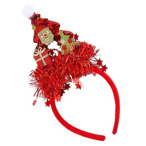 Christmas Party Accessories Santa Tree Headband Seasonal Holiday Party Props Hairband Family Gathering Sequined Hairhoop