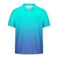 thumbnail image 3 of Polo T Shirts for Men Color Blocked Gradient Casual Contrast Color Polo Shirt Lightweight Summer Beach Golf Vacation Shirt,Mint Green,XL, 3 of 5
