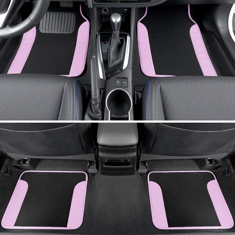 BDK Two-Tone Carpet Floor Mats, 4-Piece Set with Heel Pad photo 2