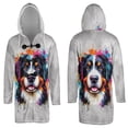 thumbnail image 3 of Watercolor Drip Bernese Mountain Dog Pop Art Colorful Portrait Artwork All Over Print 3D Hooded Duffle Toggle Coat Berner Lover Gifts - 01009, 3 of 6
