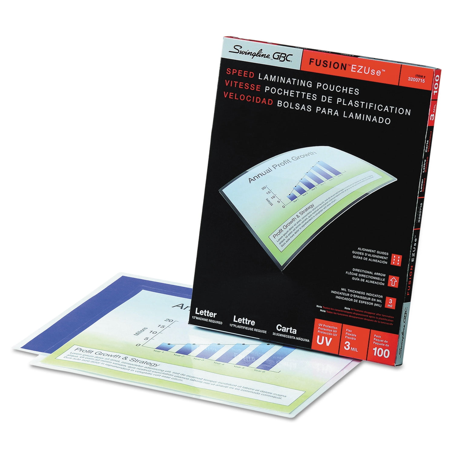Ezuse Thermal Laminating Pouches, 3 Mil, 9" X 11.5", Gloss Clear, 100/box | Bundle of 2 Boxes