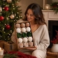 thumbnail image 6 of GWAAMB 15Pcs Christmas Hanging Ball Ornaments Set, Plastic Baubles for Xmas Tree Holiday Decor (C), 6 of 7