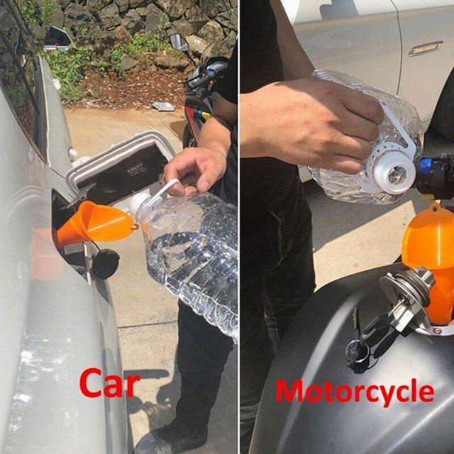 General Motorcycle Car Long Mouth Funnel Plastic Refueling Oil Liquid Spout Filling Tool Motor Car Accessariesorange He Qiyong unisex