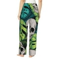 thumbnail image 3 of Bingfone Pajamas For Women,Skull And Palm Leaves Pajama Pants With Pockets-Medium, 3 of 9