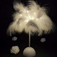 thumbnail image 4 of Bedside Night Light Feather Table Lamp Iron 80LED Teenage Girl Lamp, 4 of 5