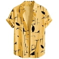 thumbnail image 6 of 80s 90s Outfit Hawaiian Shirt for Men Short Sleeve Button Down Shirts Printed Funny Party Outfit Sizes S-2XL Yellow, 6 of 6