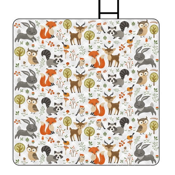 Eigraketly OxfordCloth-esterilla de Picnic portátil, tapete de tela Oxford a prueba de humedad para parque de césped, estera de playa al aire Kits de desorden para acampar bosque de animales 150*200cm