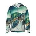 thumbnail image 2 of Uemuo Watercolor Turtle1 Pattern Women's Full Zip UPF 50+ Sun Protection Hoodie Jacket Long Sleeve Sun Shirt Hiking Outdoor Performance with Pockets-Large, 2 of 9