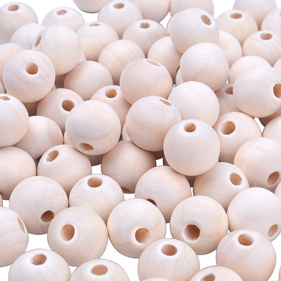200pcs  Natural Color Round Ball Wood Spacer Beads Jewelry Findings Charms,12mm