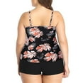 thumbnail image 4 of Women's Plus Size Swimsuits, Womens Tankini Swimsuits Ruffled Tank Top Oversized Floral Printed Modest Swimwear High Waisted Bikini with Shorts M-4XL Womens Swimsuits, 4 of 4
