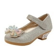 thumbnail image 3 of Girls Toddler Dress Shoes Flower Princess Shoes Glitter Mary Jane High Heels for Party Wedding (Little/Big Kid), 3 of 12