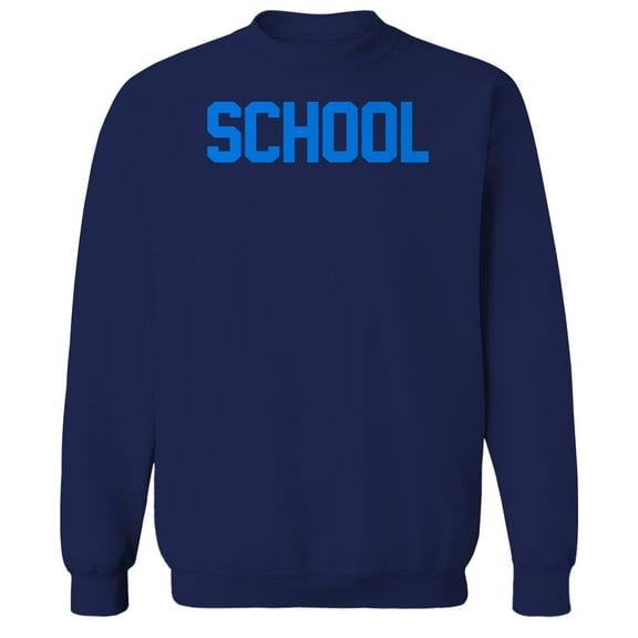 School Humor Graphic Navy Men's Crewneck Sweatshirt