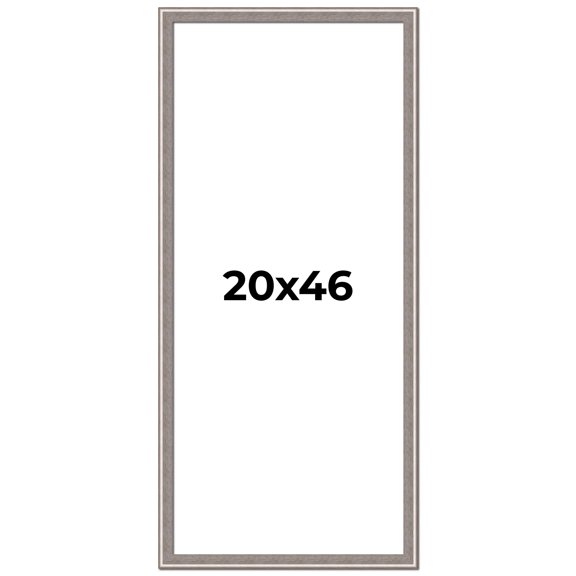 20x46 Frame Grey Real Wood Picture Frame Width 1.25 inches | Interior Frame Depth 0.5 inches | Hans