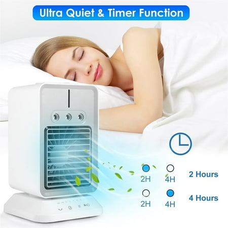 

jsaierl Evaporative Air Cooler 3 IN 1 Personal Evaporative Cooler 2Speed Cool Fan & Portable Humidifier 2000mAh For Room Office Bedroom Camping