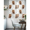 thumbnail image 4 of Brown Yak Sheer Curtains 72 Inch Length 2 Panels for Living Room, Spring Green Ferns Leaves Country Animals Voile Kitchen Curtain Set, Luxury Privacy Drapes Window Treatment for Bedroom, 4 of 7