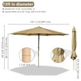 thumbnail image 5 of Yescom 13FT Large Outdoor Patio Umbrella UV30+ Wood 8 Rib Pole for Table Beach Yard Garden Wedding Deck Cafe Pool Tan, 5 of 9