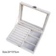 thumbnail image 2 of Velvet Jewelry Earring Display Trays Clear Window Lidded Box for Bracelets Watches Hair Clips, 2 of 2