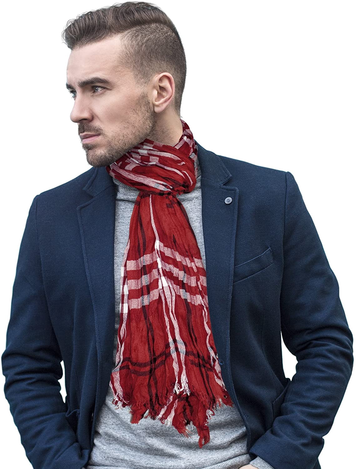 Little Earth - NFL Crinkle Plaid Scarf, Atlanta Falcons