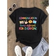 thumbnail image 1 of [Cotton Graphic Tee] Comfy Cotton Graphic Tee - Women's Casual Crew Neck Short Sleeve - Machine Washable, Unique Communication Design Print, Different Methods, 1 of 6