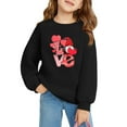 thumbnail image 3 of Spazoro Kids Girls Sweatshirts, Heart Print Long Sleeve Valentine's Day Crew Neck Casual Blouses Tops for Child Girls Black Size 9 T, 3 of 3