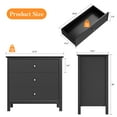 thumbnail image 3 of FOROUTIA 3 Drawer Dresser Wood Cabinet,Dresser for Bedroom, Morden Black Chest of Drawers for Living Room, 3 of 6