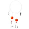 thumbnail image 1 of 3Pcs Sand Swamp Perch Rig with Fishing Hooks 35Lb Orange Red, 1 of 8