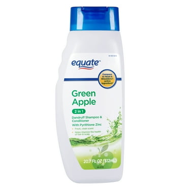 Equate 2 in 1 Green Apple Dandruff Shampoo & Conditioner with Pyrithione Zinc for Scalp & Hair Care, 20.7 fl oz, Compare to Head & Shoulders® Active Ingredient