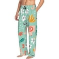 thumbnail image 2 of Daiia Men'S Elephant And Flowers Pants,Bottoms Sleep Lounge,Pajama Pants,Pj Bottoms Drawstring And Pockets-Xx-Large, 2 of 9