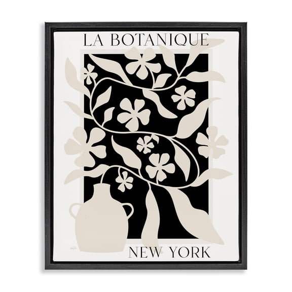 Stupell Industries La Botanique New York Black Framed Floater Canvas Wall Art, design by Natalie Carpentieri