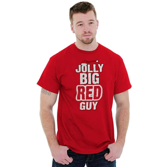 Christmas Jolly Big Red Guy Santa Men's Graphic T Shirt Tees Brisco Brands M