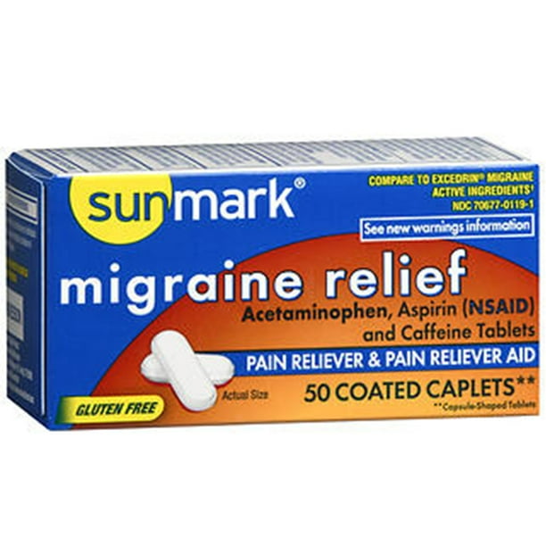 Sunmark Migraine Relief Caplets 50 ct