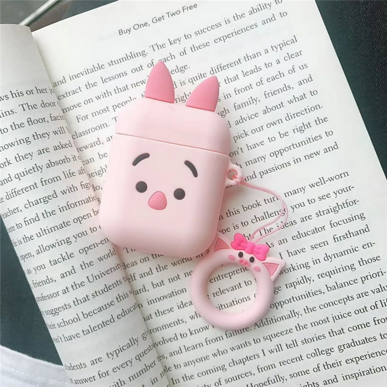 LEWOTE Airpods Pro Silicone Case Compatible with Apple Airpods Pro Funny  Cute 3D Anime Cover[DSN Cartoon Simple Series](Piglet) 