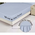 thumbnail image 6 of RUVANTI 100% Cotton Sheets Queen Size Set, 4 Pieces, Soft & Breathable Percale Weave Bedding, Deep Pocket 16", Hotel Standard, Crisp Cool Feeling, Durable, Perfect Dyed Bed Sheet, Gray Dawn, 6 of 8