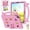 Pink, variant on Cartoon EVA Case for iPad Pro 13 2024/Air 13 2024/Air 13 2025/Pro 12.9 2022 2021 2020 2018,Lightweight Kids Tablet Cover with Kickstand&Non-Slip Handle Grip Shock-Absorbing Drop Protection,Rose