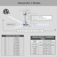 thumbnail image 6 of Matthews Fan Company AK-BN-MWH-56 Alessandra 56” Brushed Nickel Ceiling Fan with 3 Matte White Blades, Remote Control, Indoor/Outdoor Wet Rated, 6 of 6
