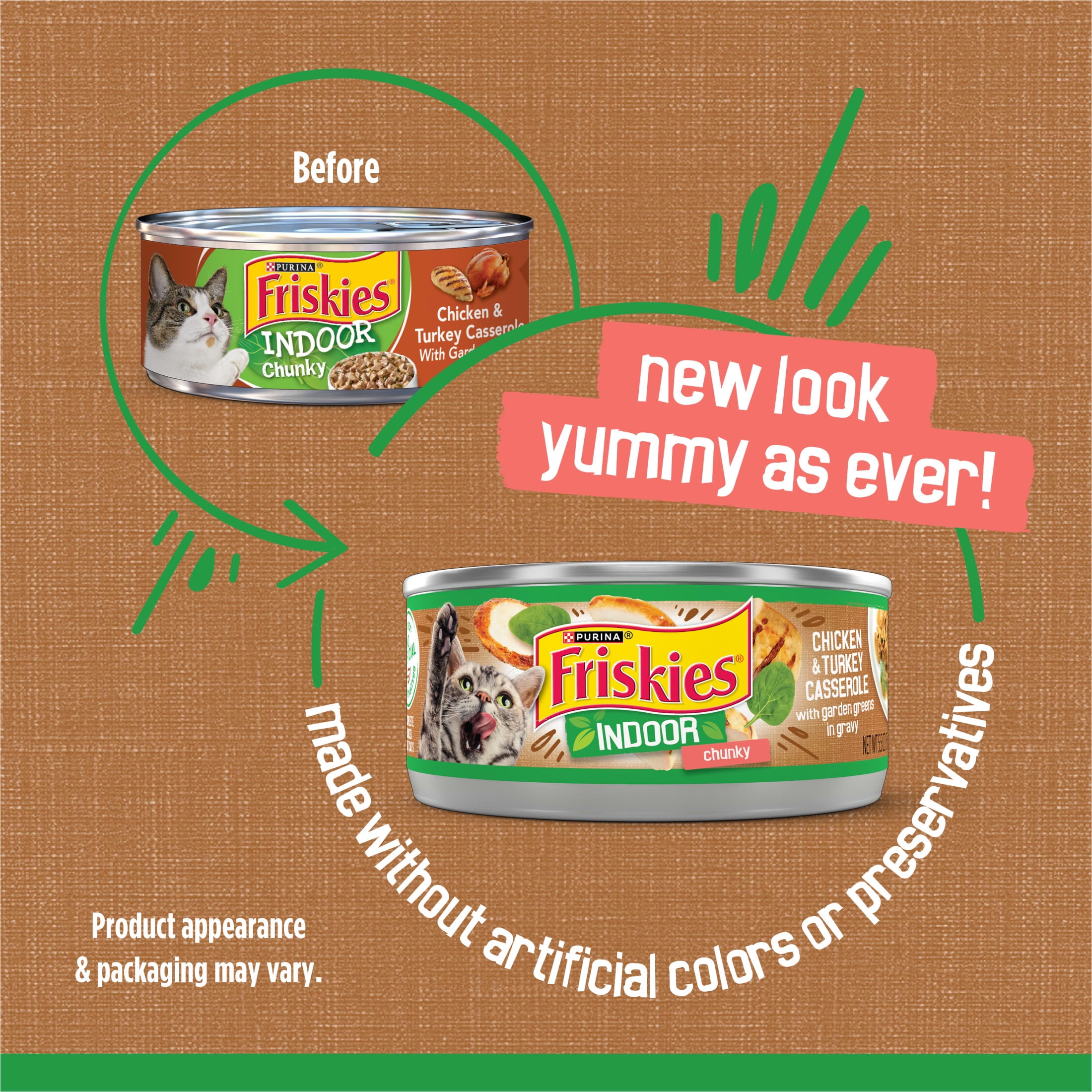 (6 pack) Purina Friskies Chunky Chicken and Turkey Casserole, Wet Cat Food, 5.5 oz Can