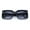Black - Smoke, variant on Womens Retro Mod Rectangle Thick Plastic Luxury Minimalist Plastic Sunglasses Black - Smoke