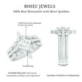 thumbnail image 5 of Rosec Jewels Certified Moissanite Wedding Ring Set of 3 - Princess Cut Engagement Ring with Enhancer - D-VS1 Quality, 14K White Gold, US 7.50, 5 of 8