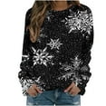 thumbnail image 2 of EGNMCR Christmas Sweatshirt Mode Femmes Impression Col Rond Tops Manches Longues Confortable Chemisier Sweatshirt sur Dégagement, 2 of 5