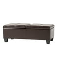 thumbnail image 3 of Noble House Angelo Brown Bonded Leather Storage Ottoman, 3 of 11