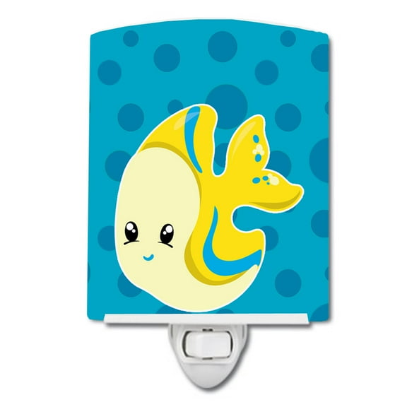 Caroline's Treasures BB8899CNL Nautical Tropical Fish Ceramic Night Light, 6x4x3", multicolor