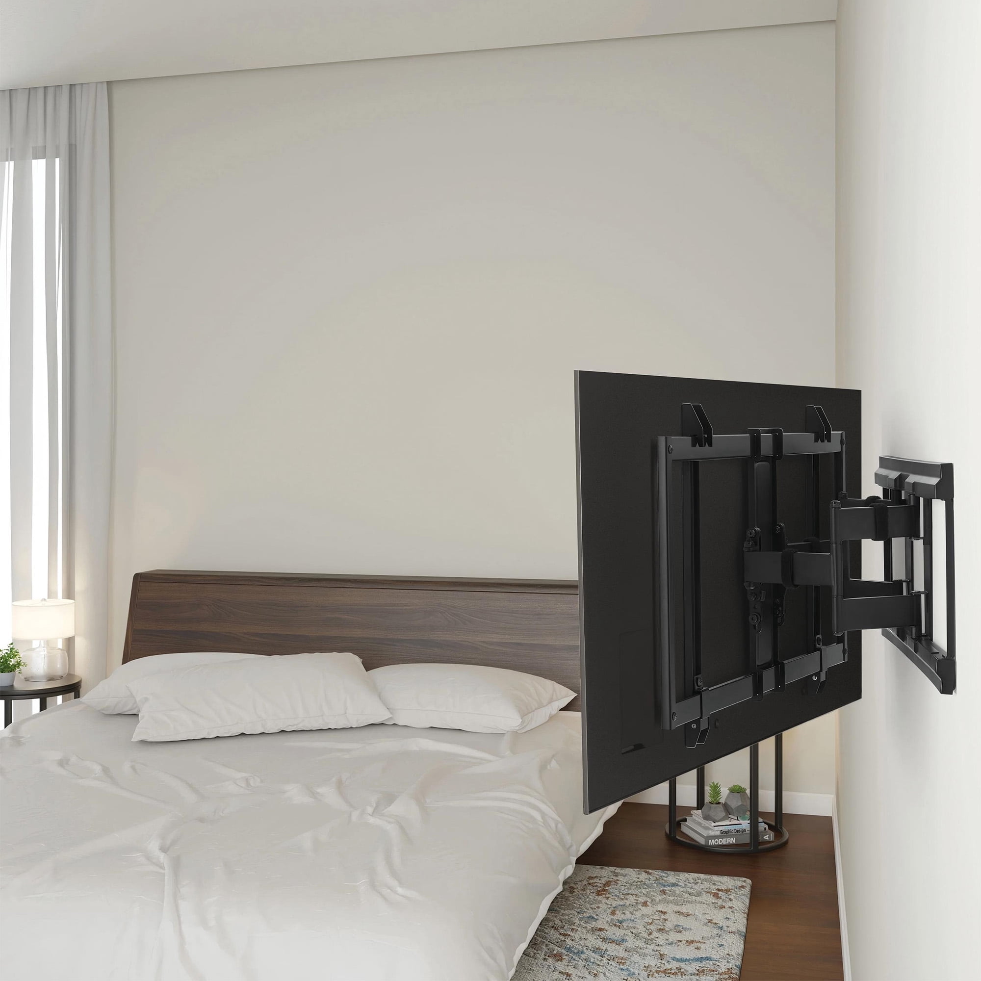 onn Ultra-slim Full Motion TV Wall Mount for 50 in to 86 in TVs, UL Listed