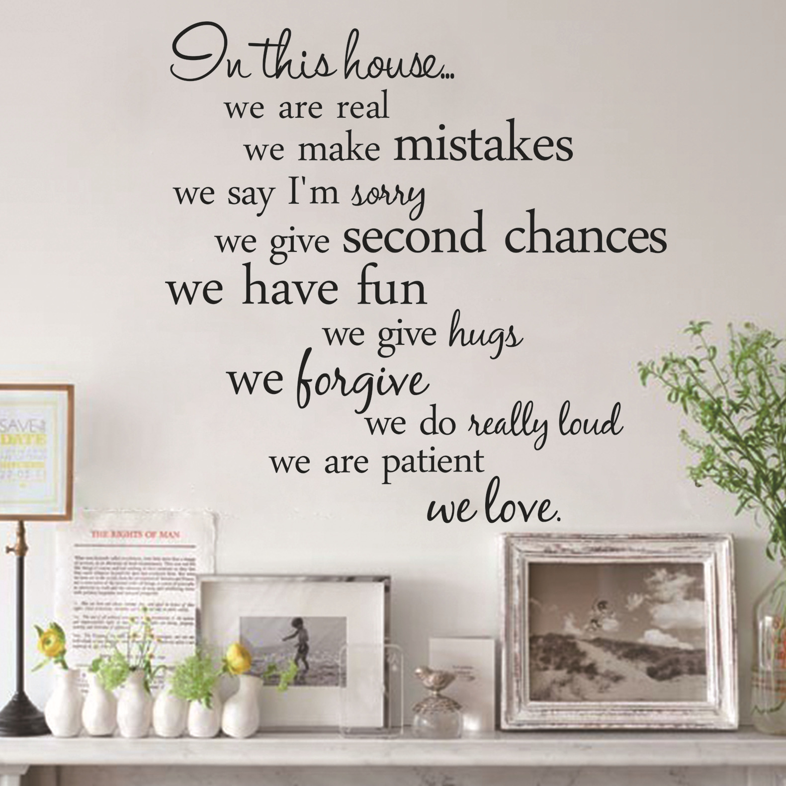 In This House Wall Decor Sticker Rules Quote DIY Removable Vinyl